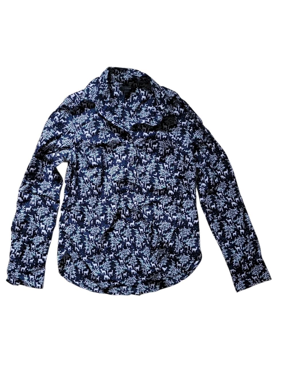 J.CREW Woodland Print Button Shirt Womens 4